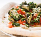 Tasty Pizza With Cannellini Bean Hummus And Mussels