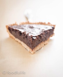Slice Of Dark Chocolate And Marrons Glacés Tart