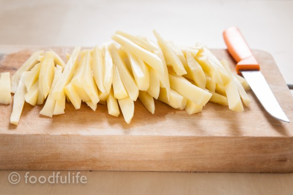 Skinny fries with garlic and rosemary