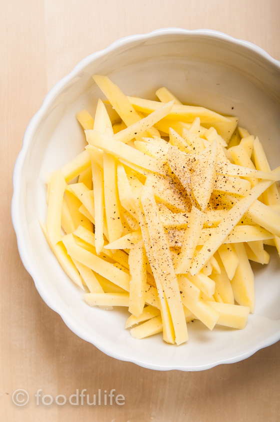 Skinny fries with garlic and rosemary