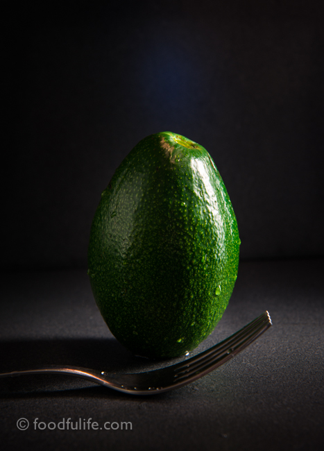 Avocado with fork